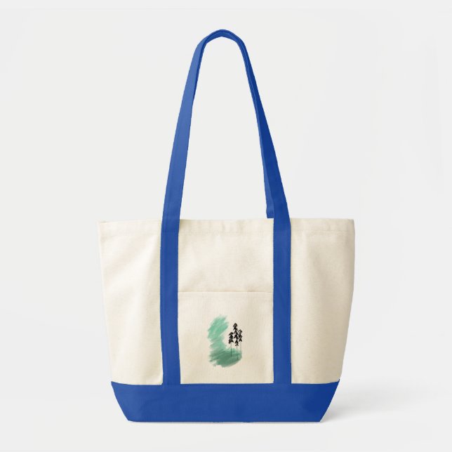 Tote Bag art de l'arbre vert scandinave simple moderne ment (Devant)