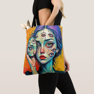 Tote Bag Art de l'auto-réflexion brisé