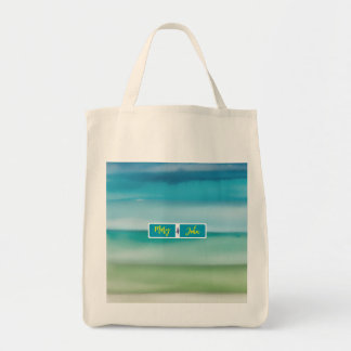 Tote Bag Art de l'horizon océanique aquarelle abstraite ave