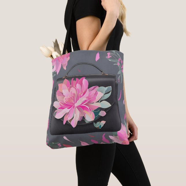 Tote Bag Art de l'IA Rose en floraison (De près)