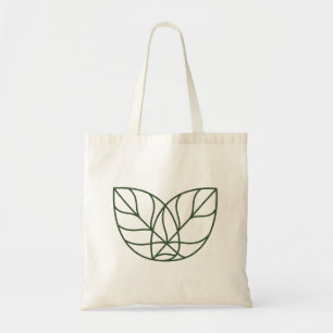 Tote Bag Art de ligne de feuille verte minimaliste