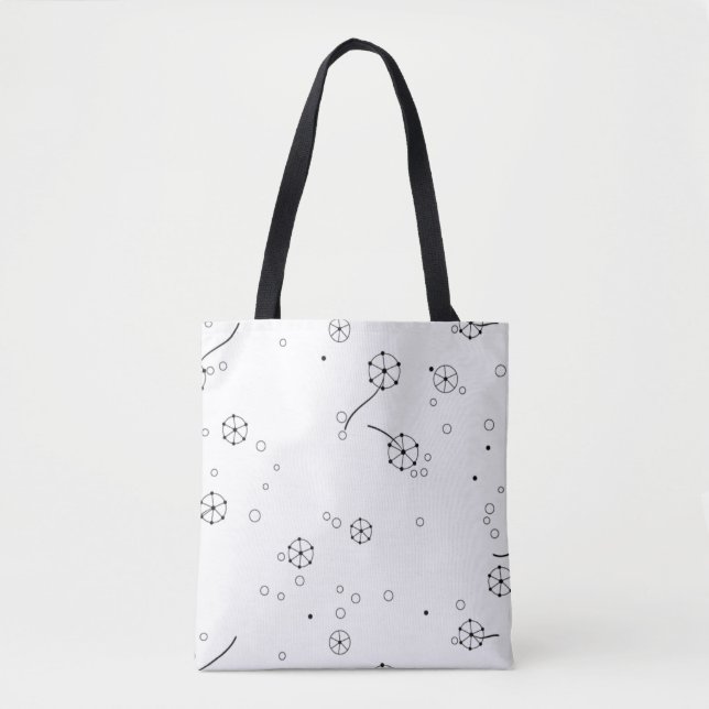 Tote Bag Art de ligne, poussière d'étoile (Devant)