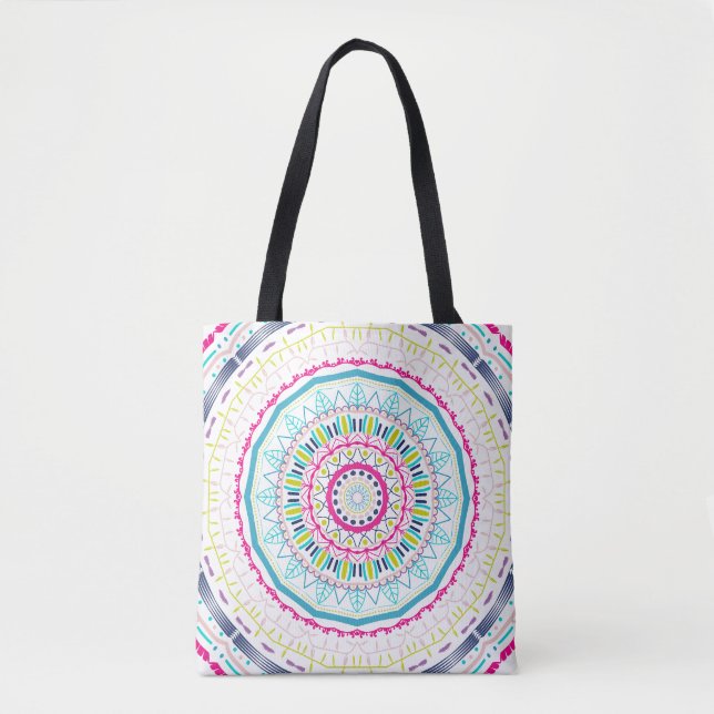 Tote Bag Art de mandala coloré vibrant (Devant)