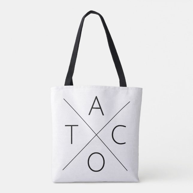 Tote Bag Art de mot d'amusement du taco (jeu sur fixateur, (Dos)