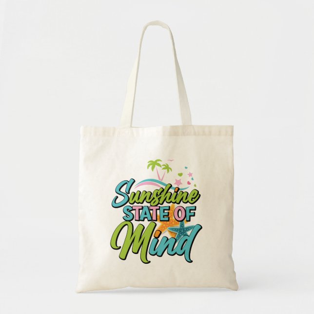 Tote Bag Art de mots de soleil de plage amusant  (Devant)