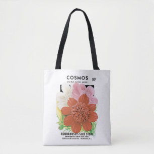 Tote Bag Art de pochette de graines vintage, fleurs de jard