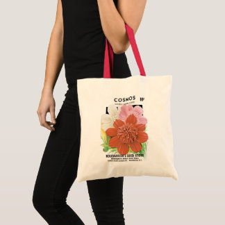 Tote Bag Art de pochette de graines vintage, fleurs de jard