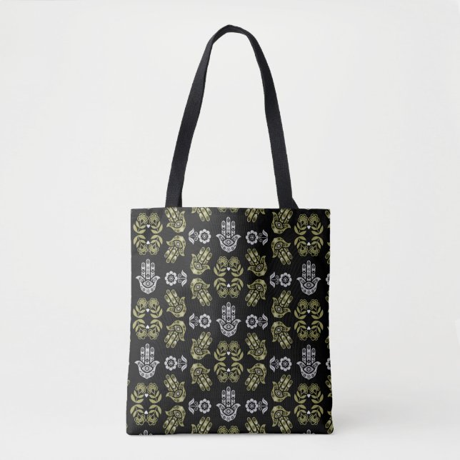Tote Bag Art de protection de la main Hamsa (Devant)