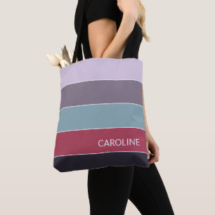 Tote Bag Art de rayure coloré tendance personnalisé
