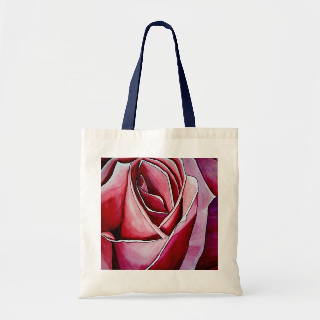 Tote Bag Art de rose abstrait macro rose original (Devant)