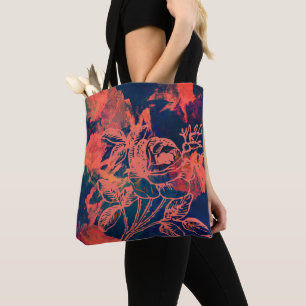 Tote Bag Art de rose rouge abstraite