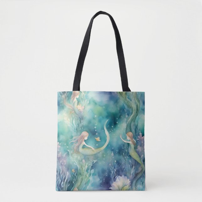 Tote Bag art de sirènes à l'aquarelle  (Devant)