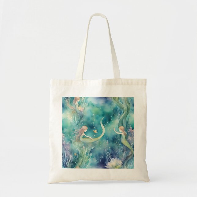 Tote Bag art de sirènes à l'aquarelle  (Devant)