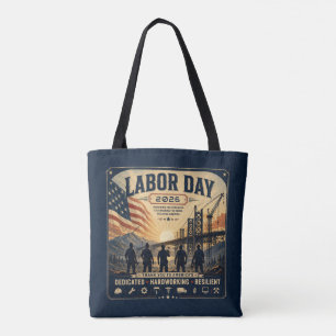 Tote Bag Art de tribut vintage pour la fête du travail amér