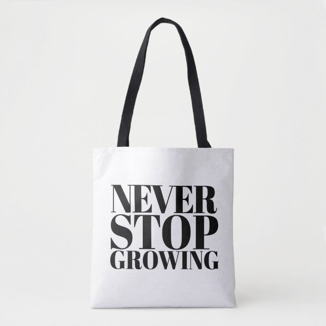 Tote Bag Art de typographie serif classique « Ne cessez jam (Devant)