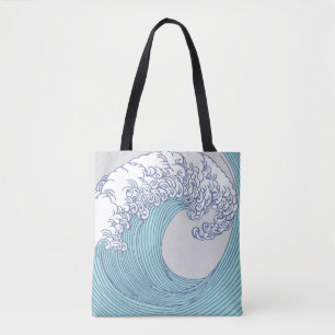 Tote Bag Art de vague de surf Ukiyo-e japonais vintage de l