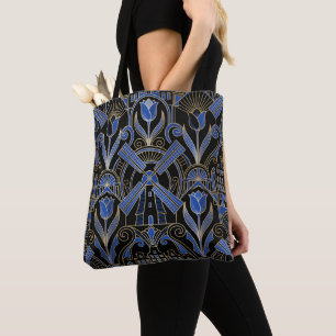 Tote Bag Art Déco Amsterdam Éoliennes Personnalisées