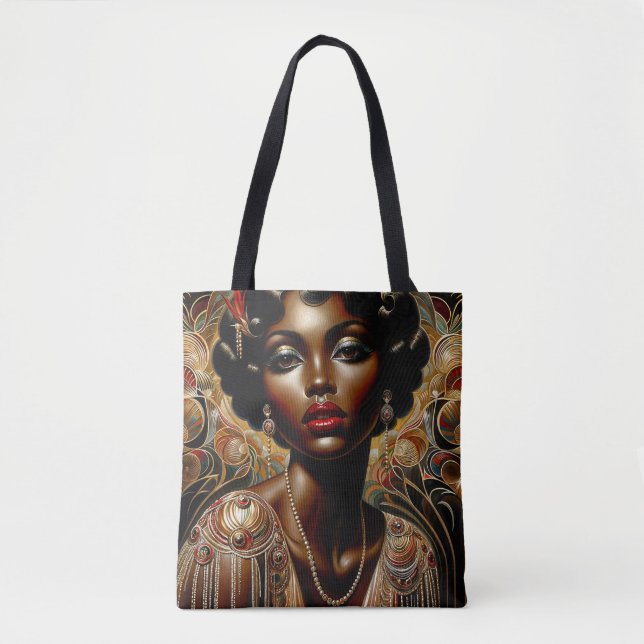 Tote Bag Art Déco Art Africain Américain Femme Art (Devant)