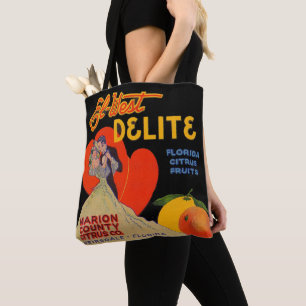 Tote Bag Art déco des années 1930 El-West Delite Florida Ag