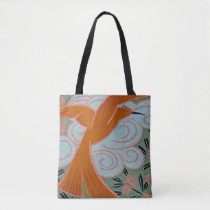 Tote Bag Art Déco Design #11 oiseau exotique
