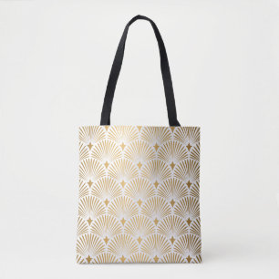 Tote Bag Art Déco : Elégance Gold-White.