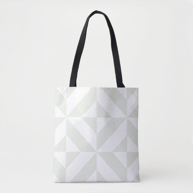 Tote Bag Art Déco géométrique gris doux (Devant)