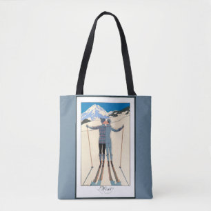 Tote Bag Art Déco vintage, Amants dans la neige par George
