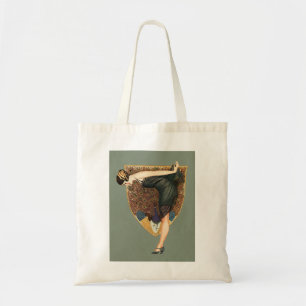 Tote Bag Art Déco vintage Flapper au paon