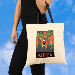 Tote Bag Art Déco Vintage Voyage, Autochtone dans la Jungle