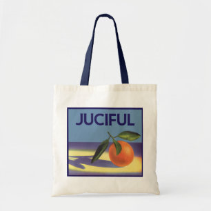 Tote Bag Art d'étiquette de caisse de fruits vintage, Orang