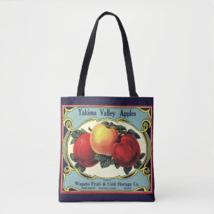 Tote Bag Art d'étiquette de caisse de fruits vintage Pommes