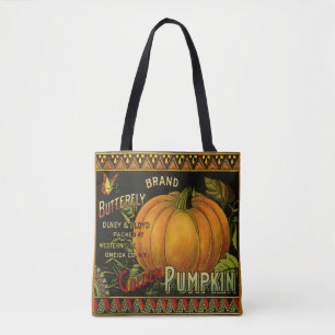 Tote Bag Art d'étiquette de canette vintage, papillon citro