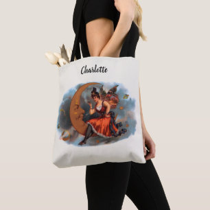 Tote Bag Art d'étiquette de cigare vintage, fée victorienne
