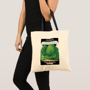 Tote Bag Art d'étiquette de paquet de graines vintage, chou