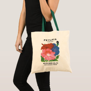 Tote Bag Art d'étiquette de paquet de graines vintage, fleu