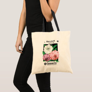 Tote Bag Art d'étiquette de paquet de graines vintage, fleu