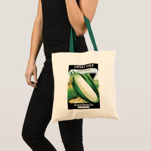 Tote Bag Art d'étiquette de paquet de graines vintage, maïs