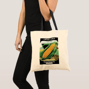 Tote Bag Art d'étiquette de paquet de graines vintage, maïs