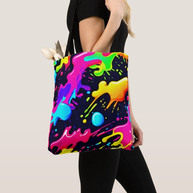 Tote Bag Art d'explosion de couleur liquide abstrait (De près)