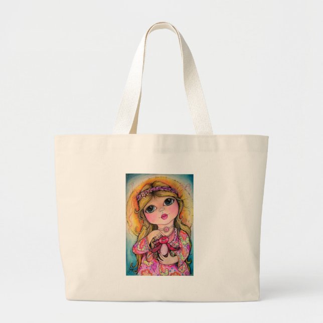 Tote Bag Art d'oeil de soleil d'été grand - bips (Devant)