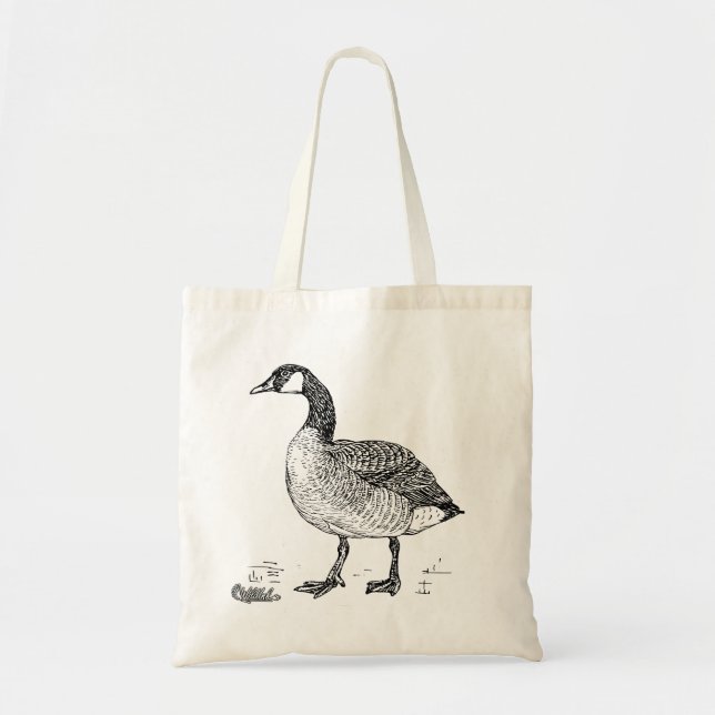 Tote Bag Art d'oiseau d'oie du Canada (Devant)