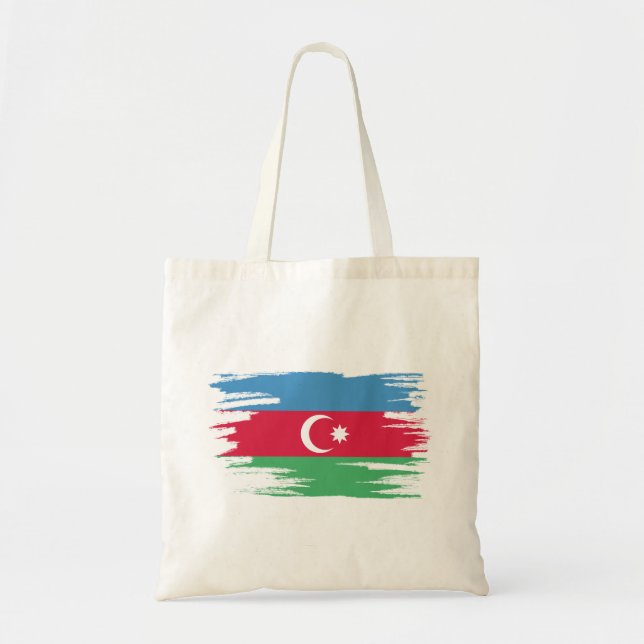 Tote Bag Art Drapeau Azerbaïdjan (Devant)