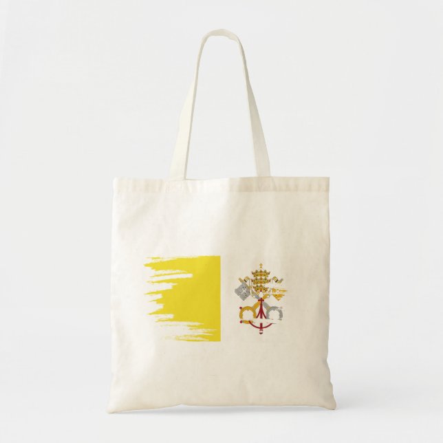 Tote Bag Art Drapeau de la ville du Vatican (Devant)