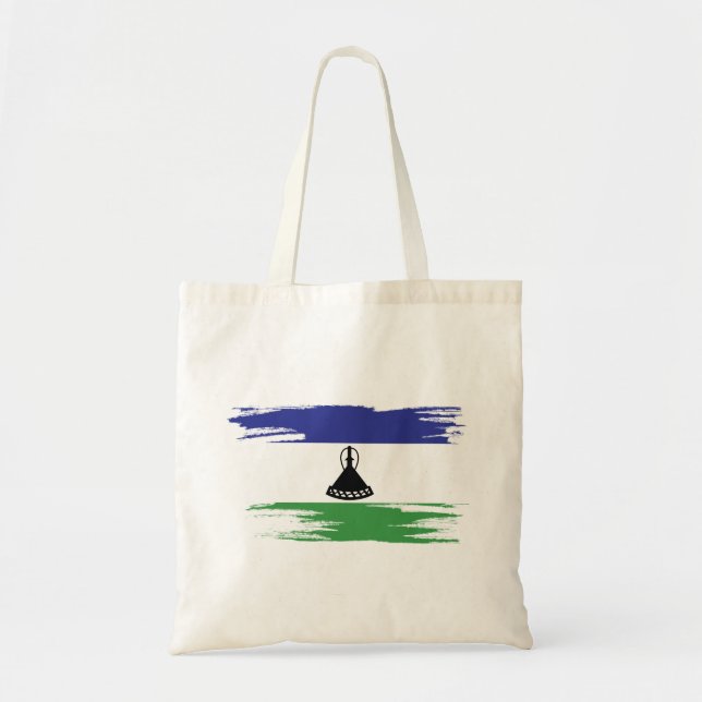 Tote Bag Art Drapeau Lesotho (Devant)