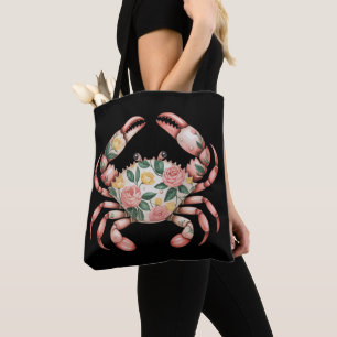 Tote Bag Art du crabe floral Design côtier