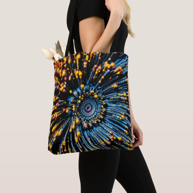Tote Bag Art du flux de données Abstrait (De près)