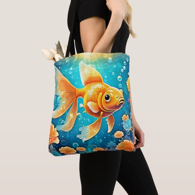 Tote Bag Art du poisson rouge sous-marin (De près)