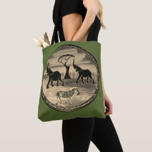 Tote Bag Art Eléphant Africain