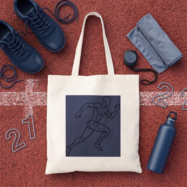Tote Bag Art en ligne continue Sprinter en course (Créateur téléchargé)