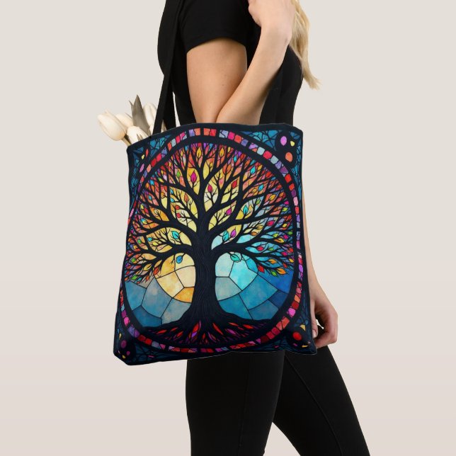 Tote Bag Art en verre tendu, Arbre de vie Verre tendu (De près)